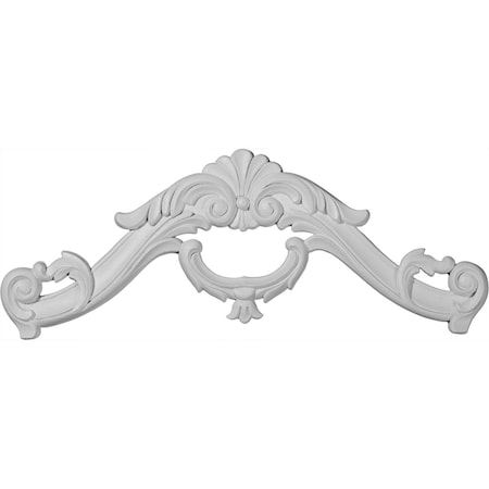 Ekena Millwork 16 7/8"W x 5 7/8"H x 3/8"P Ashford Center with Scrolls Onlay ONL16X05AS